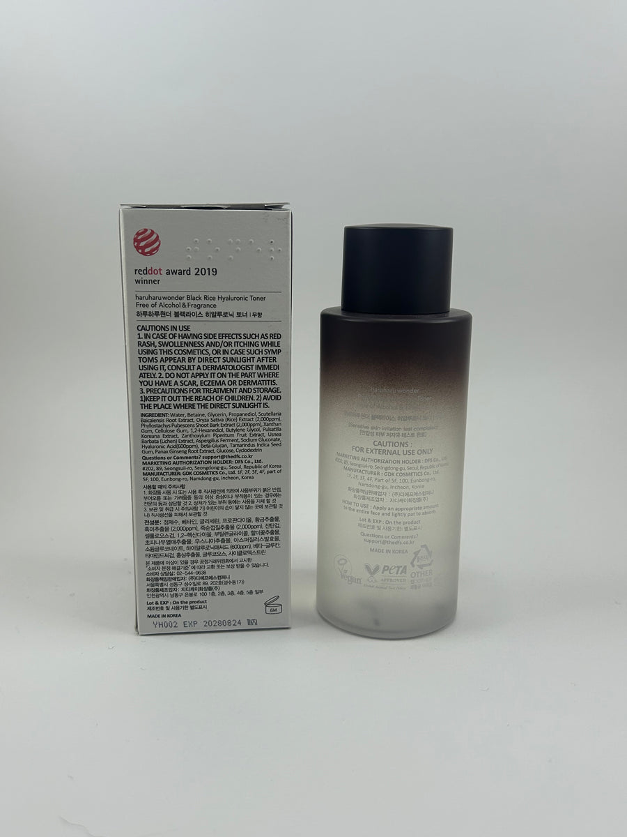 Haruharu Wonder - Black Rice Hyaluronic Toner pour Peau Sensible, 150ml