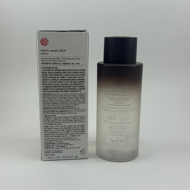 Haruharu Wonder - Black Rice Hyaluronic Toner pour Peau Sensible, 150ml