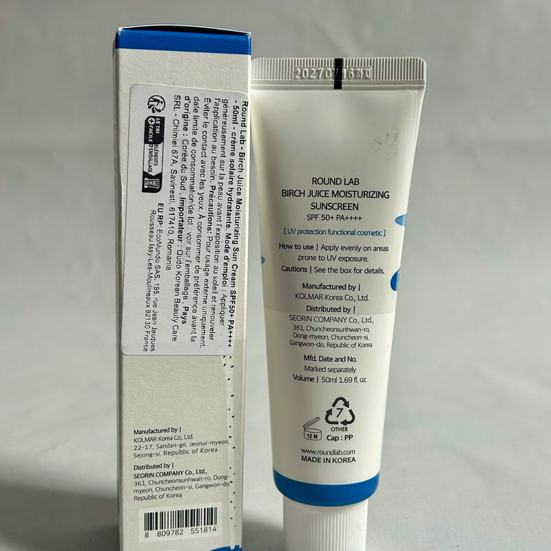Round Lab – Birch Juice Crème protection solaire hydratante SPF50+ PA++++ – 50ml