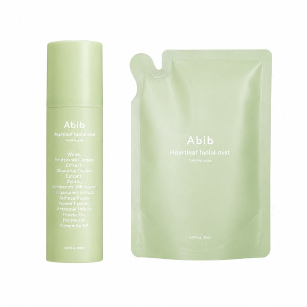 Abib – Heartleaf Facial Mist Calming Spray, 150ml + sa recharge de 150ml