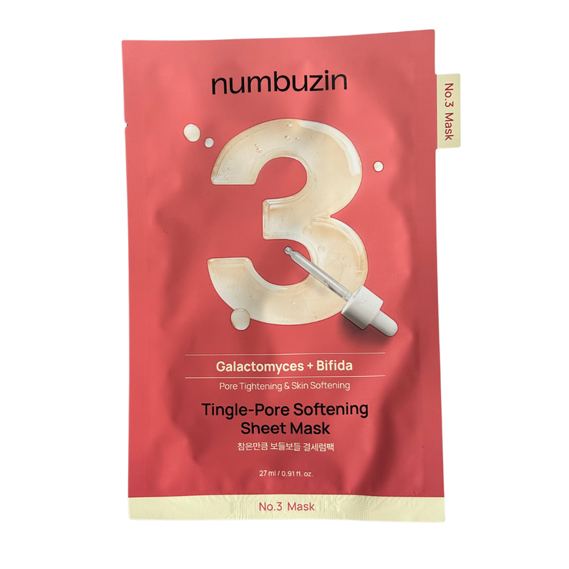 Numbuzin – No. 3 Tingle Pore Softening Sheet Mask (27ml)